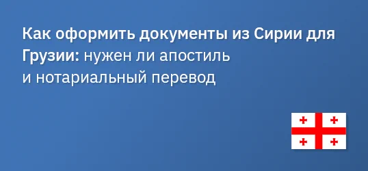 Как оформить документы из Сирии для Грузии: нужен ли апостиль и нотариальный перевод