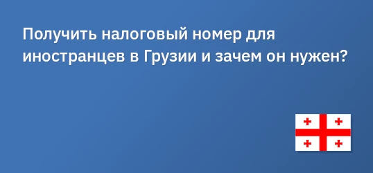 Получить налоговый номер для иностранцев в Грузии и зачем он нужен?