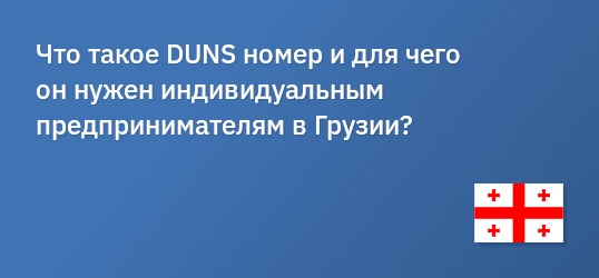 Что такое DUNS номер и для чего он нужен индивидуальным предпринимателям в Грузии?